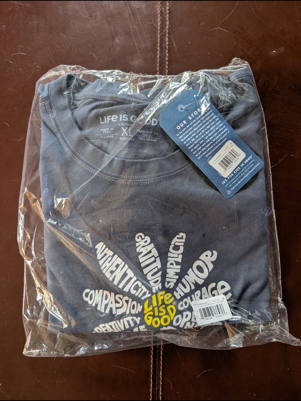 Life Is Good Slate Blue Long-Sleeve Women's XL Graphic Tee - Picture 2 of 6